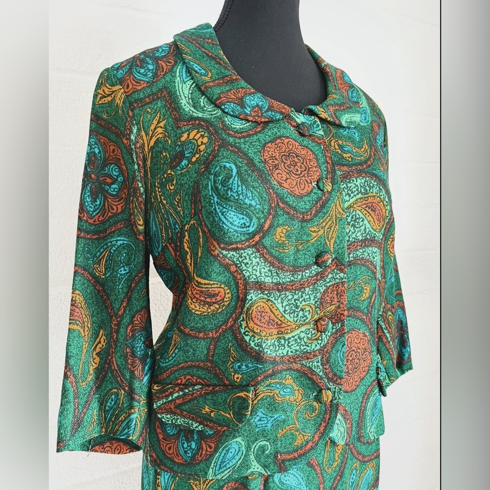 Vintage 1960's Carpet Skirt Suit, Small
